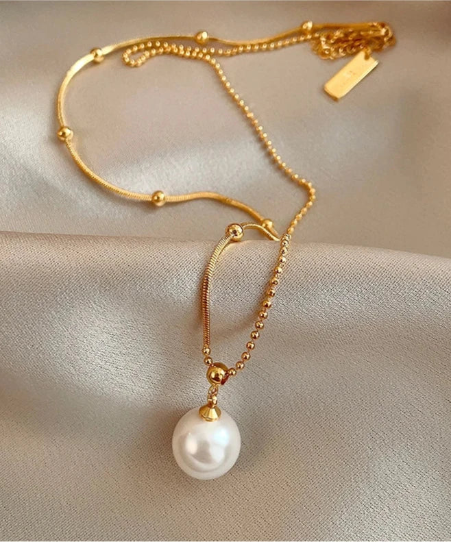 Splicing Pearl Pendant Necklace Splicing Pearl Pendant Necklace